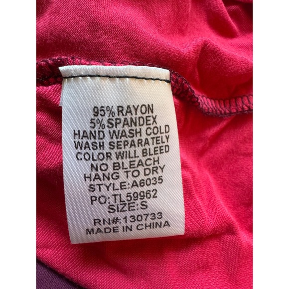 Umgee Tunic Top Women Small Bleach Tie Dye Long Sleeve Knit Casual Plum Pink NWT - Picture 8 of 9